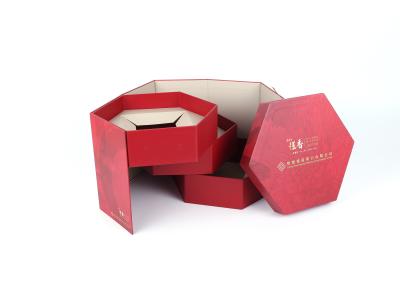 China Almacenamiento cosmético de Jewery del hexágono de la forma de la cartulina de la caja de lujo del caramelo rígido en venta