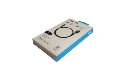 China Caja de cartón azul reciclable de la electrónica con el empaquetado del auricular del PVC Windows en venta