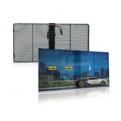 China 1000x1000mm Outdoor Transparent LED Screen Outside DIP346 Curtain for sale