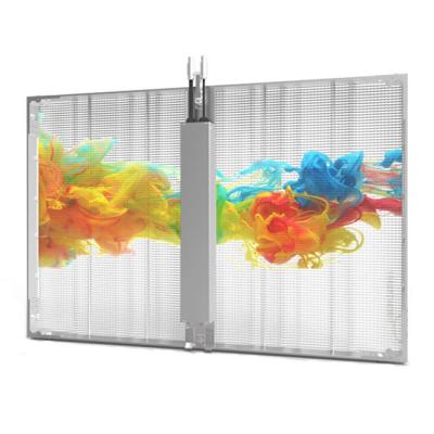 China Full Color 3.9mm Transparent LED Video Wall Glass Window for sale