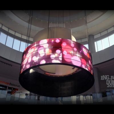 China P2.5 Commercial LED Display Screen Flexible Cylinder Round 3D Video for sale