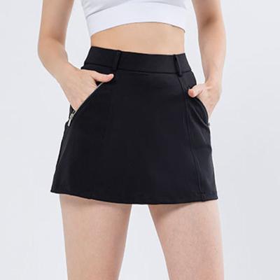 China Women Golf Tennis Skirt High Stretch Athletic Skorts Skirts With Zip Pockets for sale