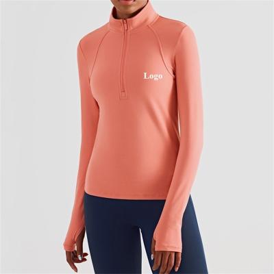 China Womens Horse Riding Tops Base Layer Half Zipper Flexible Long Sleeve for sale