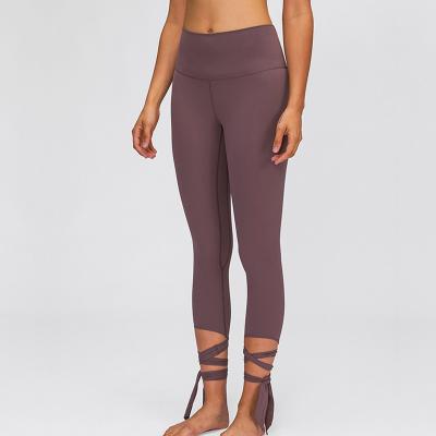 China Pro Skin Nylon Women's High Waist Yoga Pants Capri Tummy Control Workout Apparel for sale