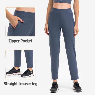 China Skin Friendly Women'S Straight Leg Casual Pants Breathable With Zip Pocket for sale
