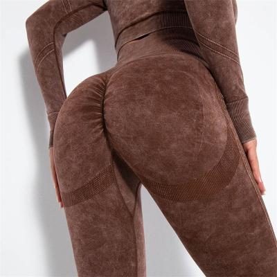 China Washed Gym Scrunch Butt Leggings Seamless Big Booty Workout Gym Pants for sale