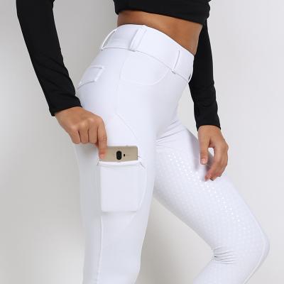 China White Horse Riding Pants Full Seat Silicone Anti Pilling Womens Equestrian Breeches for sale