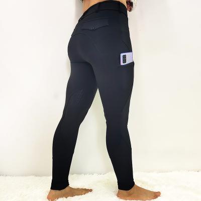 China Women'S Equestrian Horse Riding Pants Silicone Black Knee Anti Pilling for sale