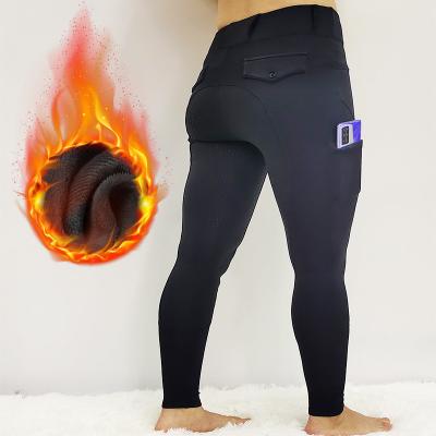 China Belt Loop Horse Riding Compression Pants Polyester Winter Riding Breeches Full Seat for sale
