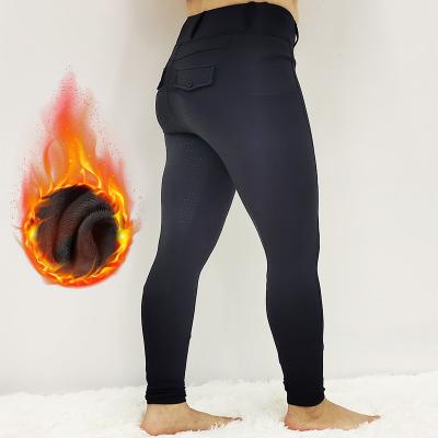 China Side Pocket Horse Riding Pants Brushed Keep Warm Equestrian Riding Leggings for sale