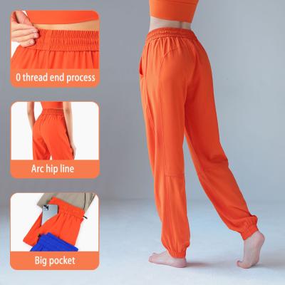 China La protección solar jadea los pantalones de la aptitud de la cintura alta del lazo suelta los pantalones casuales de la yoga en venta