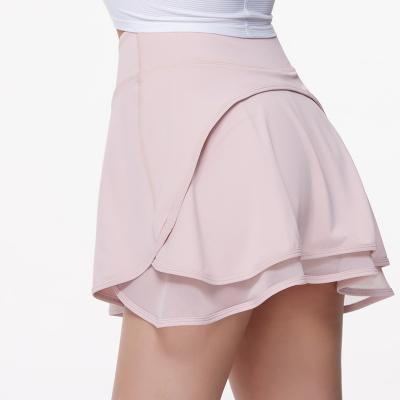 China High Waist Workout Women Golf Skirts Mesh Design Anti - Glare  With Shorts for sale