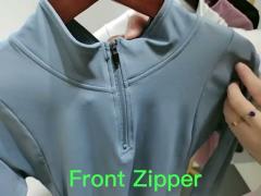 Women‘s Full Zip Sports Horse Riding Tops Solid Color Long Sleeve Soft Nylon