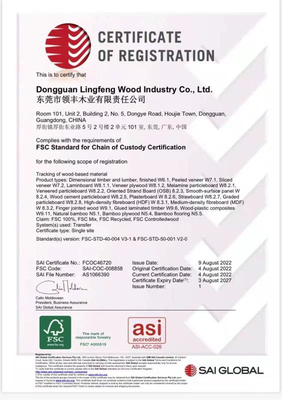 FSC - Dongguan Lingfeng Wood Industry Co., Ltd.