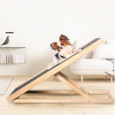 China Rampa ligera ajustable plegable de madera sólida de la cama de los niveles 8kg de la rampa cuatro del perro para los perros en venta