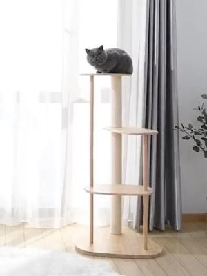 China Paper Rope Cat Condo Tree Scratching Post Sisal Fabric 48*40*107cm Cat Scratching Post Cat Climbing Frame for sale