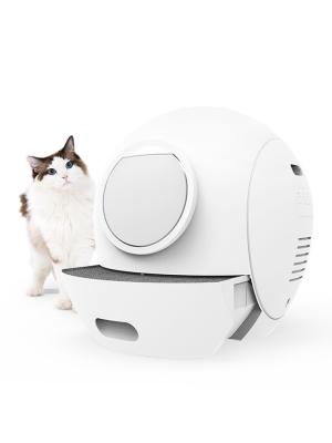 China Fully Enclosed Auto Scooping Self Cleaning Cat Toilet UV Disinfection DC12V for sale