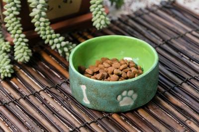 China A mão ergonômica cerâmica funcional de Cat Food Bowl Lead Free 200ml formou bacias cerâmicas do cão à venda
