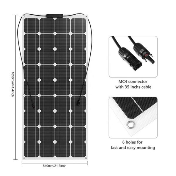 Quality 10w 20w 30w 50w 60w 12 Volt Flexible Solar Panels Commercial System for sale
