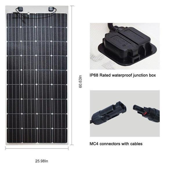 Quality Lightweight 200 Watt Flexible Solar Panel ETFE Frameless CE FCC ROHS Certificate for sale