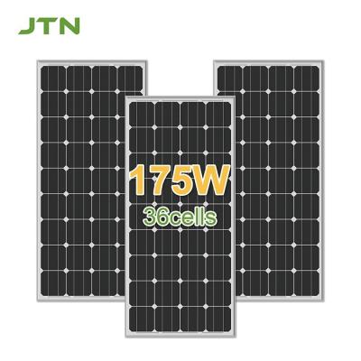 China PET/ETFE/Glass Surface Material 175W Mono Solar Panels for Solar Home Energy System for sale