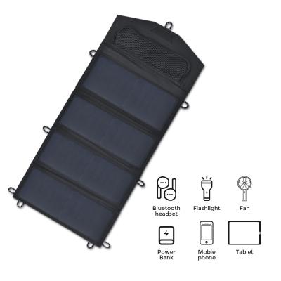 China Lightweight 740g Portable Solar Panel Charger 21W 28W ETFE Folding Foldable Panel for sale