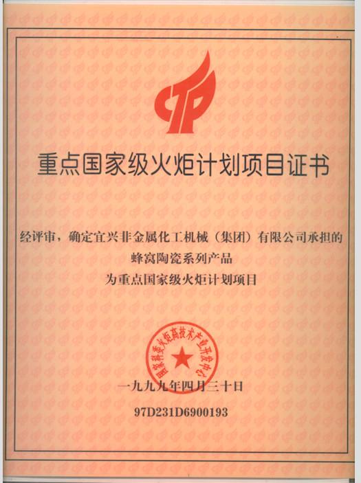 Honeycomb ceramic was listed into national key torch program project - Jiangsu Province Yixing Nonmetallic Chemical Machinery Factory Co.,Ltd