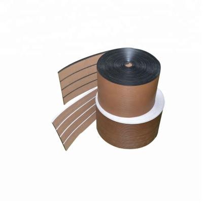 China 25meter/roll Brushed Anti UV PVC Rubber Teak Boat Deck for Marine Vessels for sale
