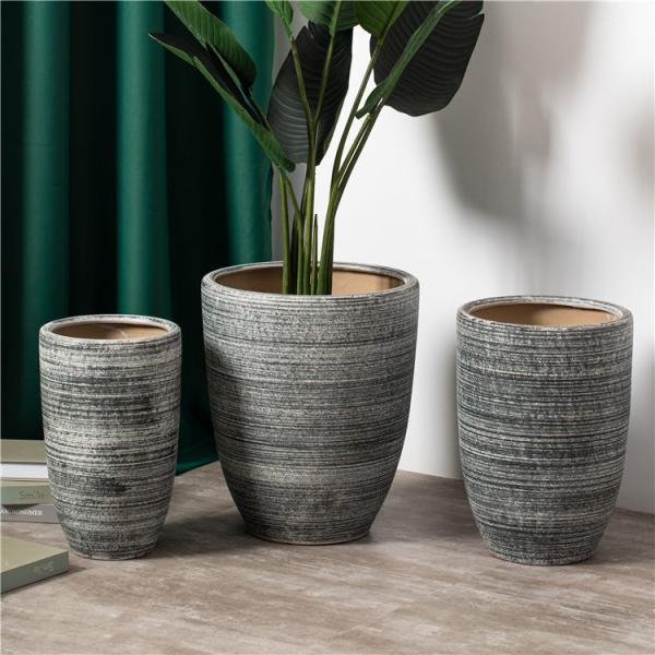 Quality Personalized country style indoor outdoor home decoration garden succulent pot stripe ceramic plant pot molds for sale
