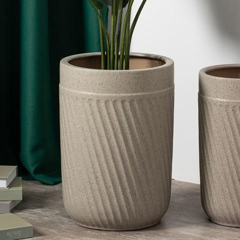 Quality Popular design modern home balcony floor decor plant flower pots cylinder tall ceramic garden pots for sale
