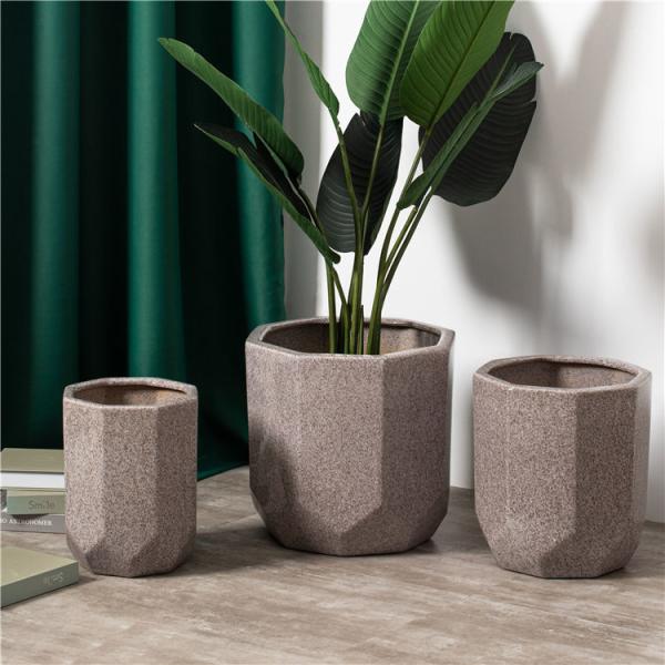 Quality Cheap outdoor and indoor decorative large planter custom polygon shape ceramic flower pots molds for sale