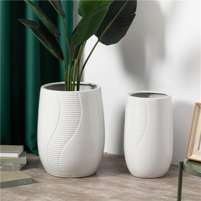 China Garden Pot Supplies Home Indoor Outdoor Decorative Plant Pot Big White Ceramic Planter Flower Pots for sale