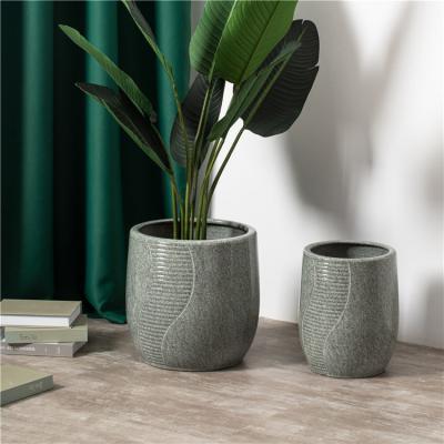 China Western Modern Style Luxury Round Indoor Outdoor Garden Pots Minimalism Ceramic Flower Pots & Planter for sale
