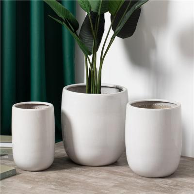 China High quality elegant home garden decor white floor plant pots cheap outdoor indoor ceramic pots planter for sale