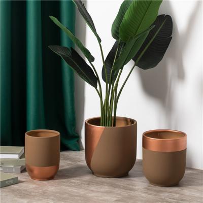 China Factory direct unique design luxury home hotel decoration succulent plant pots cylindrical ceramic flower pots mold for sale