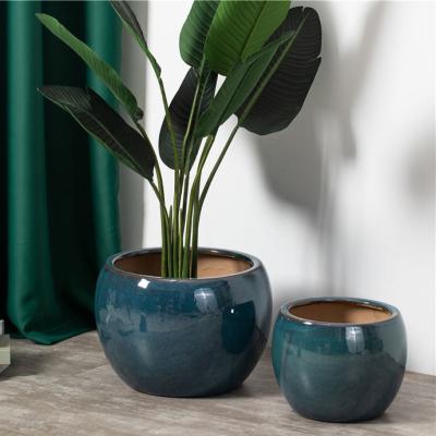 China Potes de cerámica redondos al aire libre interiores de las bragas de la flor del nuevo del diseño del balcón del cactus jardín suculento casero moderno del pote en venta
