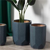 Quality European nordic home floor decoration planter creative blue ceramic flower pots for sale