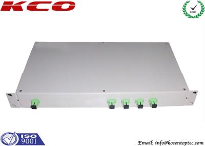 China 1x4 Fiber Optic Splitter Patch Panel Type , Rack Mount PLC Splitter 1U 19'' for sale