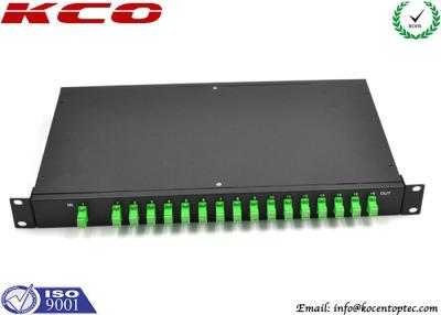 China Corning Single Mode Fiber Optic Splitter 1 to 16 Rack Mount  SC / APC Connector for sale