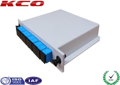 China Adaptador óptico del divisor FC APC del PLC del circuito planar de la onda luminosa, divisor 1x8 de la fibra del solo modo en venta