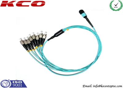 China FTTA OM3 3.0mm Fiber Optic MPO MTP Patch Cord To 8 FC UPC , MPO Trunk Cable for sale