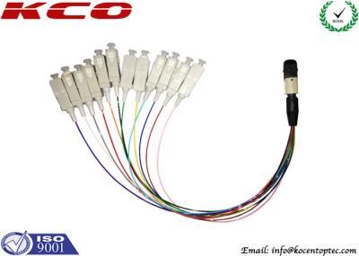 China Fiber Optic Breakout Cable / QSFP Breakout Cable MTP MPO to 12 Fan Out SC for sale