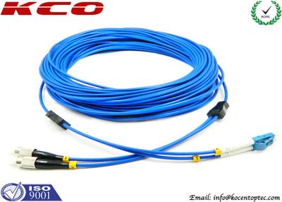 China Multimode LC to FC Fiber Optic Patch Cord Duplex Armored Low Insertion Loss for sale
