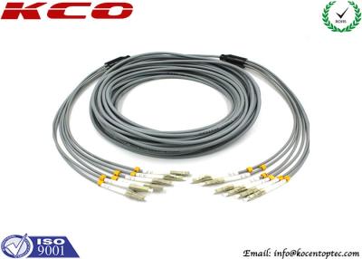 China Multi Mode LC to LC 6 Cores Armored Fiber Optic Patch Cord Insertion Loss 0.2dB 3.0 mm Diameter for sale