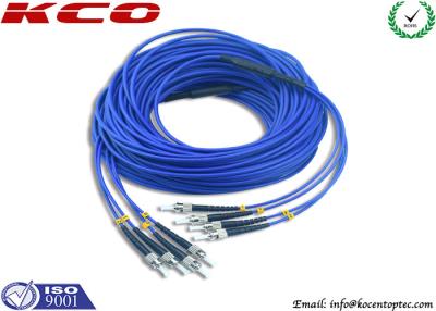 China 4 Cores Armored Fiber Optic Patch Cord ST to ST Rodent Resistant for sale