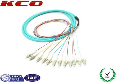 China Fan Out LC OM3 Fibre Optic Cable Pigtail 3m LSZH Multi Fibers 12 Cores for sale