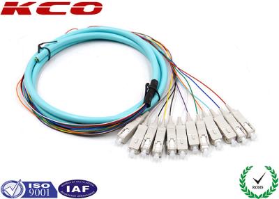 China OM3 Fiber Optic Conector Pigtail Patch Cord Fanout 50/125 3m SC Type for sale