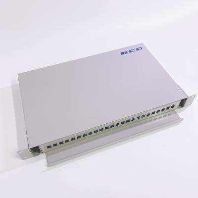 中国 19'' Indoor Fiber Optic Terminal Box 24 Ports Rackmount Fiber Optic Patch Box 販売のため