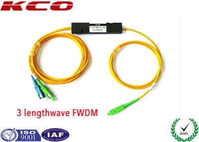 China Filtre el WDM del filtro del multiplexor FTTH/FTTx 1310/1550/1490nm EPON FWDM de la división de la longitud de onda en venta