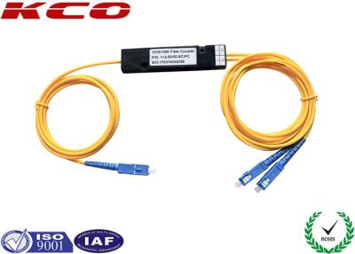 China modo 1*2 do acoplador da manutenção programada FBT de 2.0mm o único fundiu o divisor da fibra ótica com o conector do SC/UPC à venda